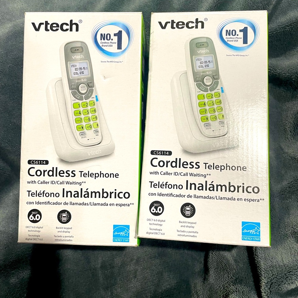 Cordless‎ Phone with Caller ID/Call Waiting, White/Grey with 1 Handset
